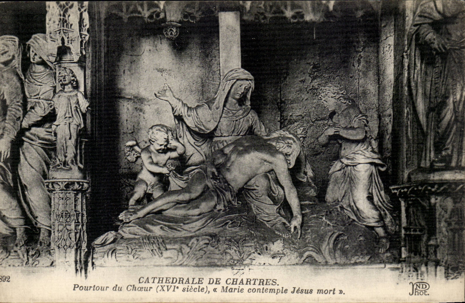 Chartres CPA Cathedrale Circumference of the chorus (16th) Marei contemplates dead Jesus