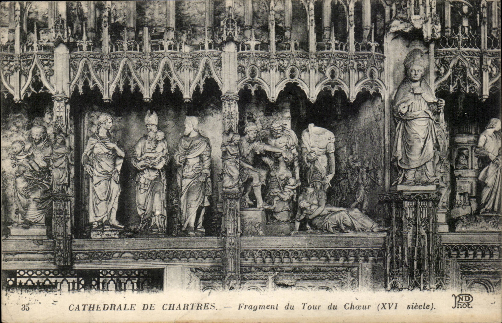Cathedral of Chartres CPA Fragment of Tower of the chorus (16th)