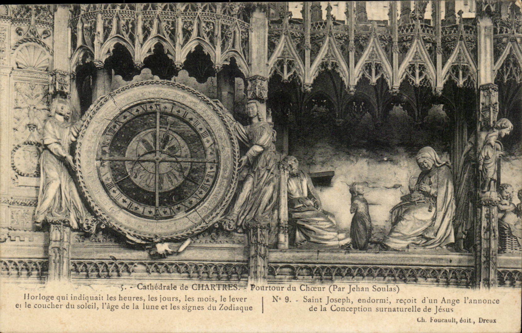 CPA cathedral of Chartres circumference of the chorus by Jehan Soulas Clock Clock