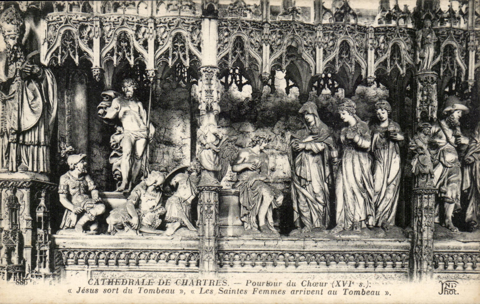 Chartres - Poutour of the Chorus - Jesus leaves the Tomb - Saintes the Women arrive at Tomb CPA -