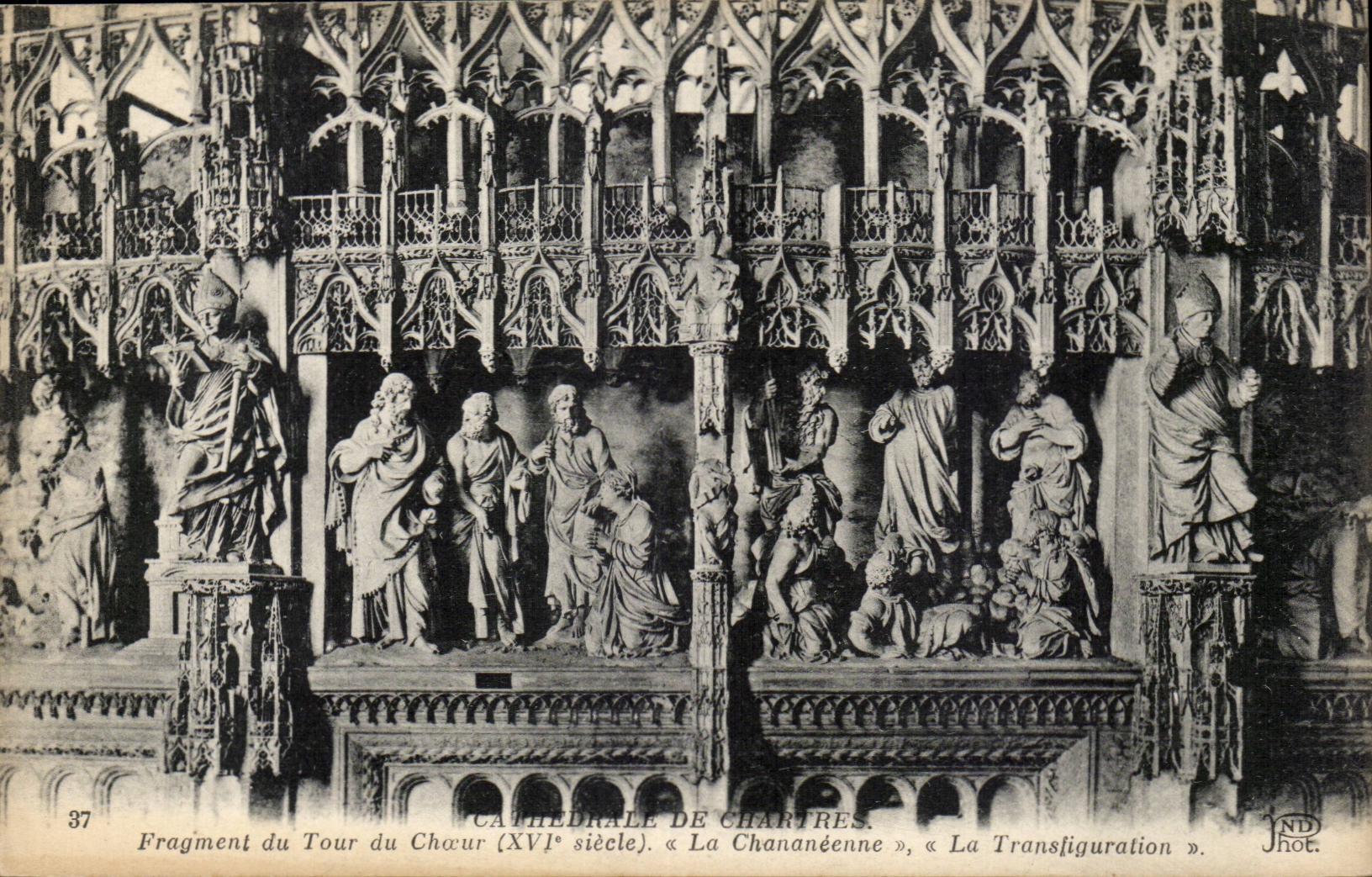 Chartres - Fragment of Tower of the chorus - Chananeenne Transfiguration CPA -