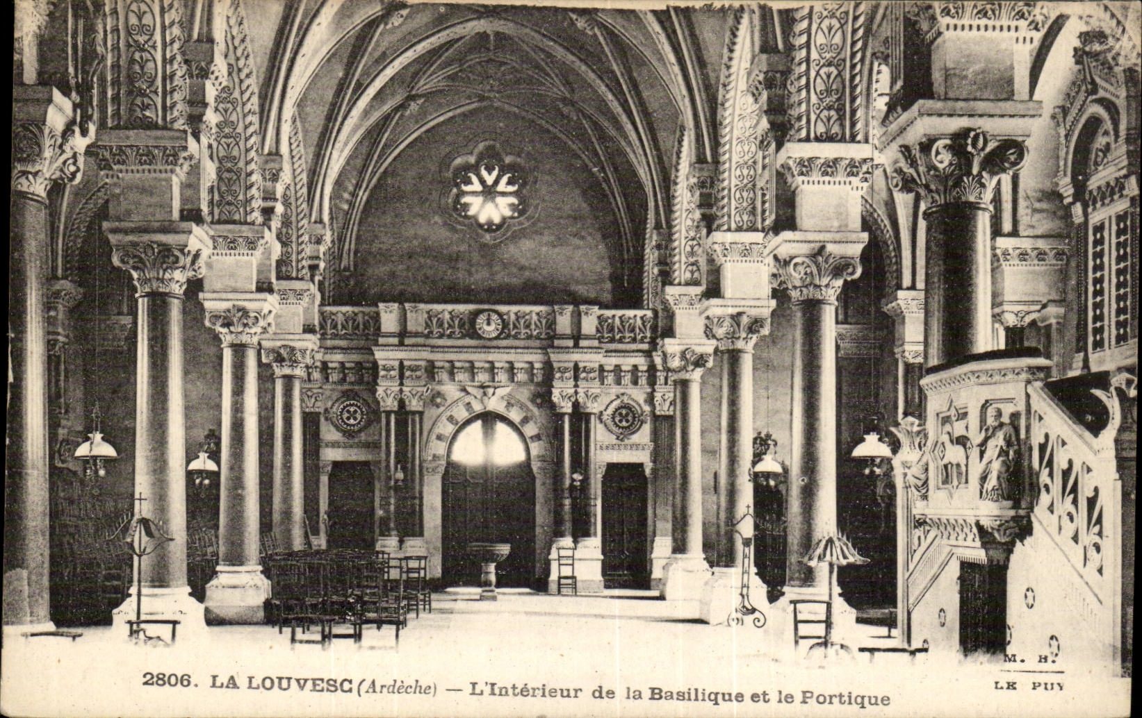 Louvesc CPA L interior of the basilica and the gantry