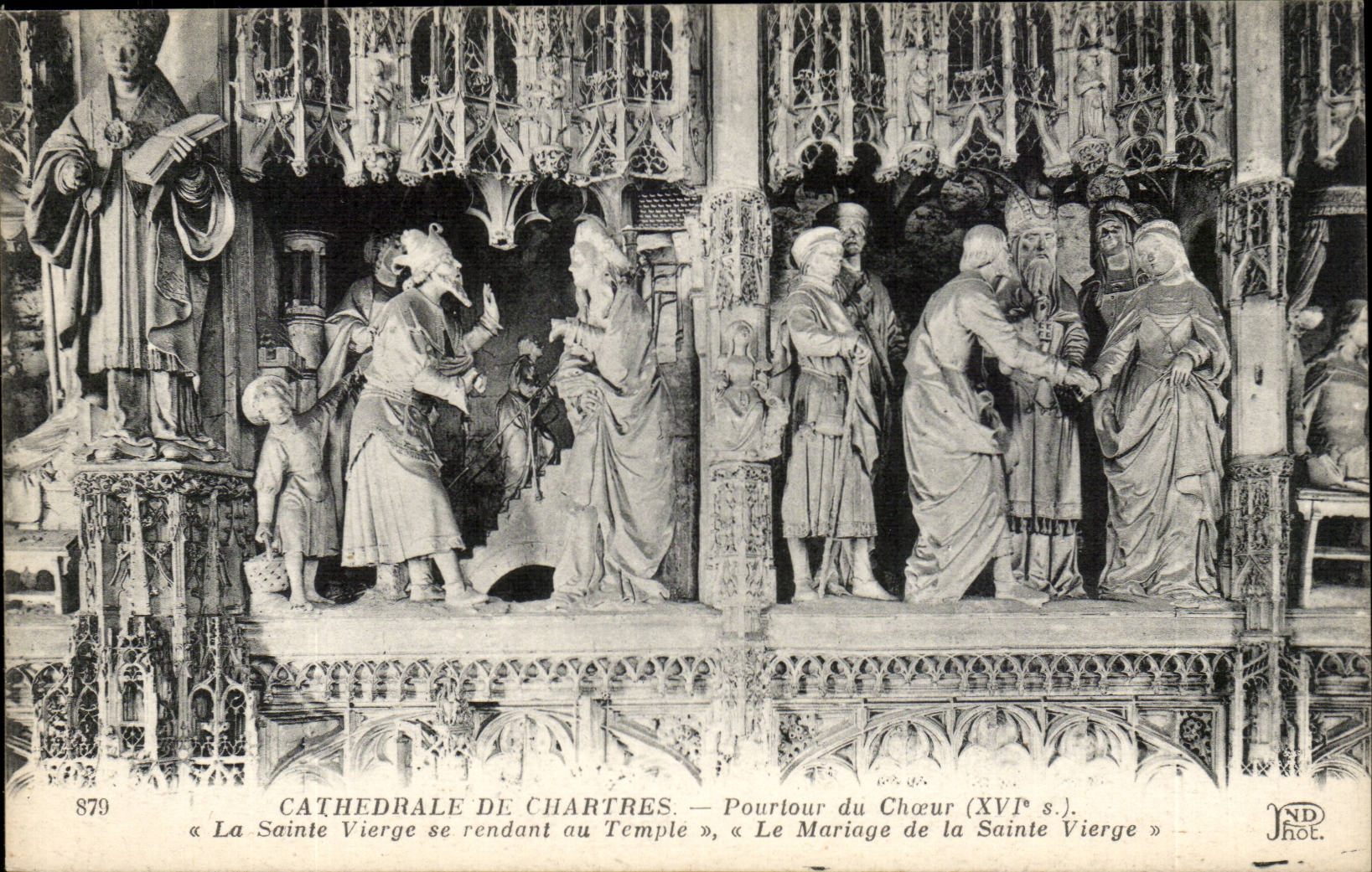 Chartres CPA Circumference of the chorus the Blessed Virgin going to the temple the marriage of the Blessed Virgin