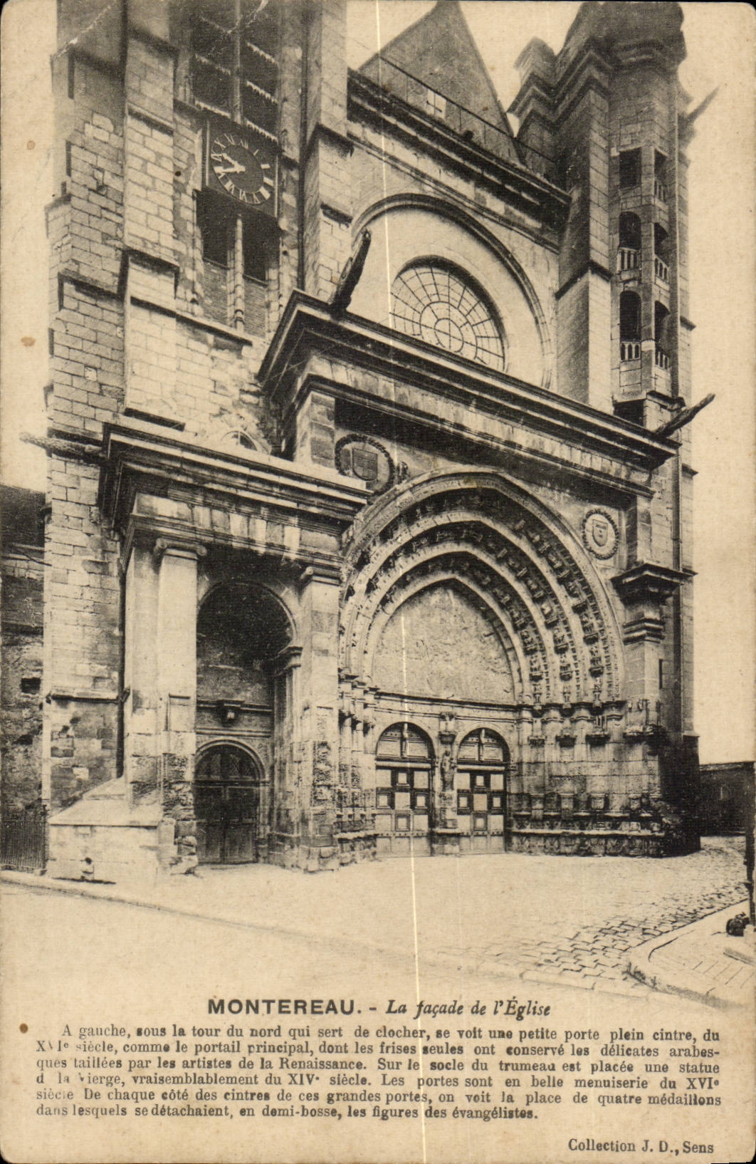 Montereau CPA the frontage of the church