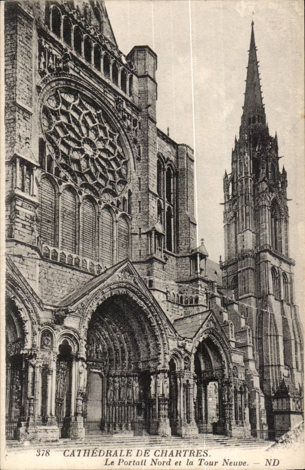 Cathedral of Chartres CPA the northern gate and the New tower
