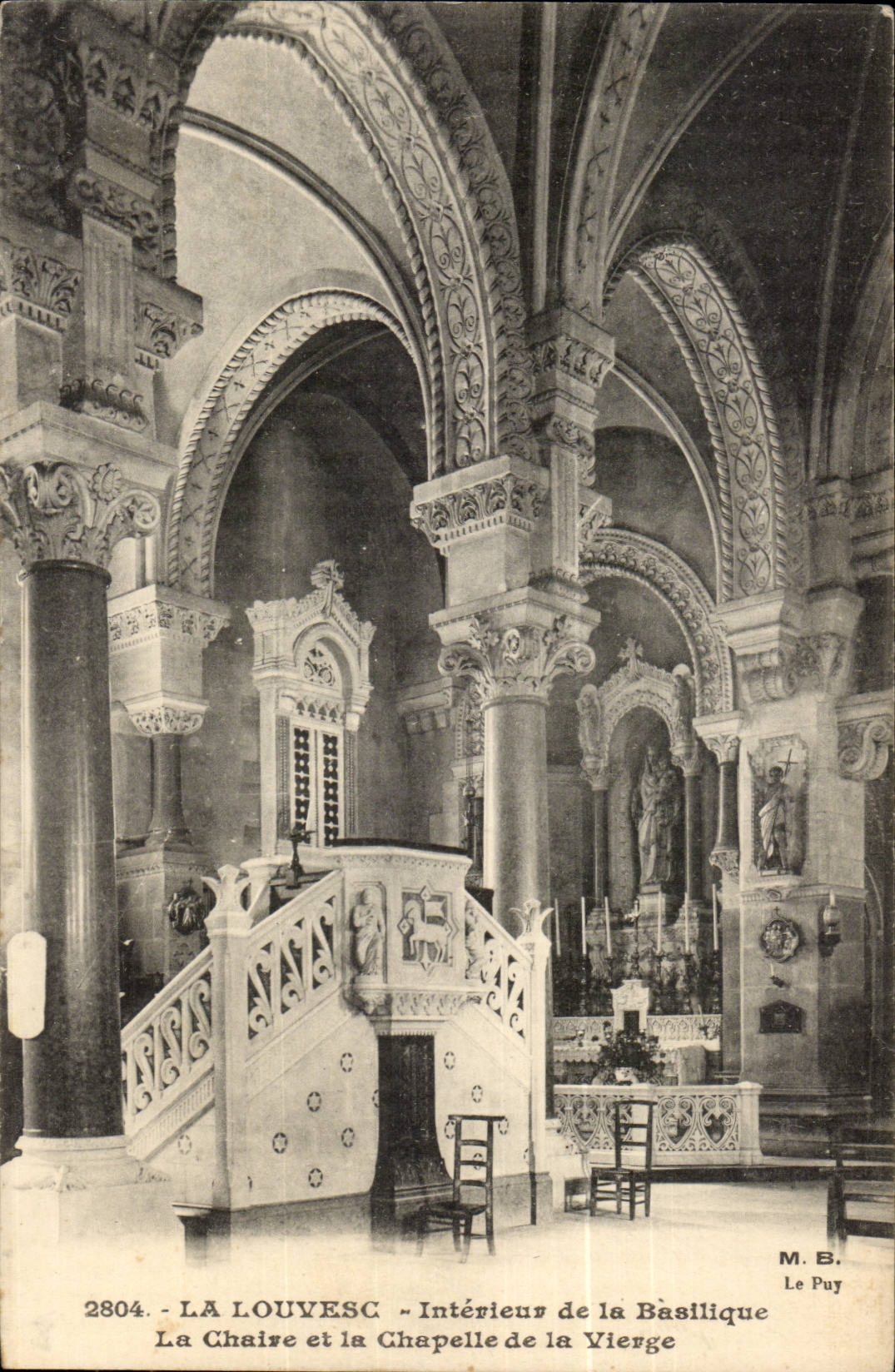 Interior Louvesc CPA of the basilica the pulpit and the vault of the virgin