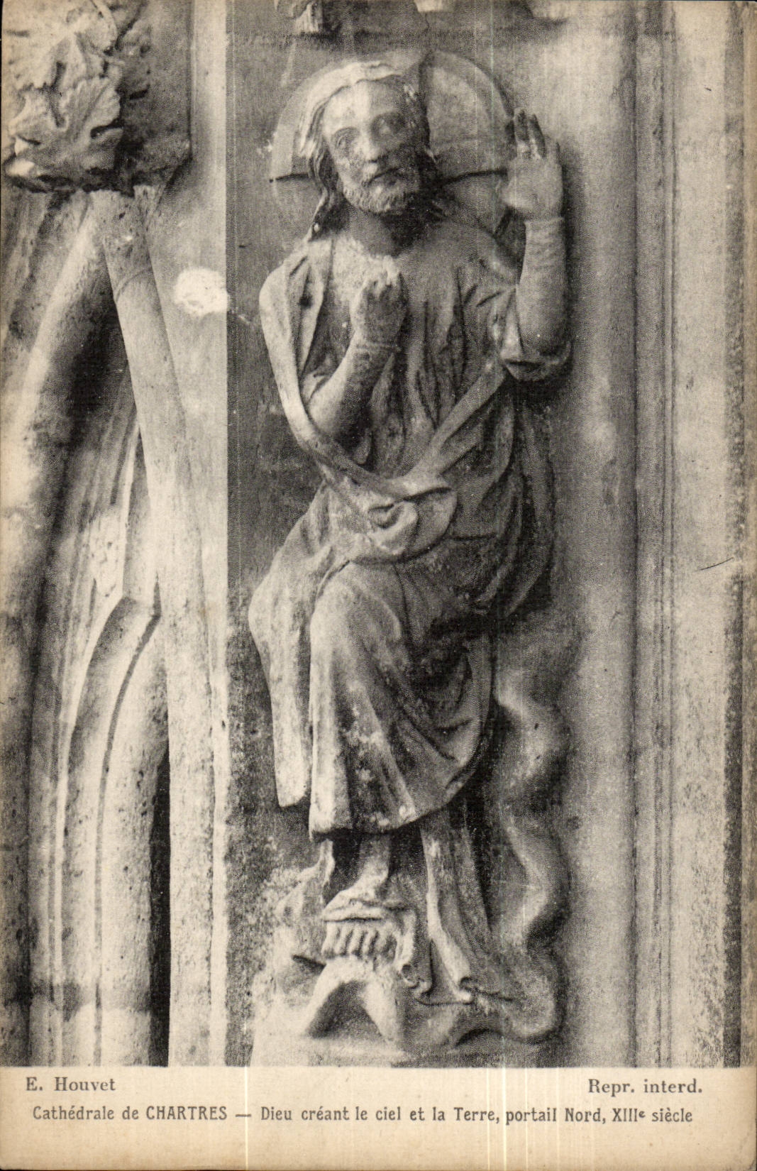 Chartres CPA Cathedral God creating the sky and the Northern ground gate