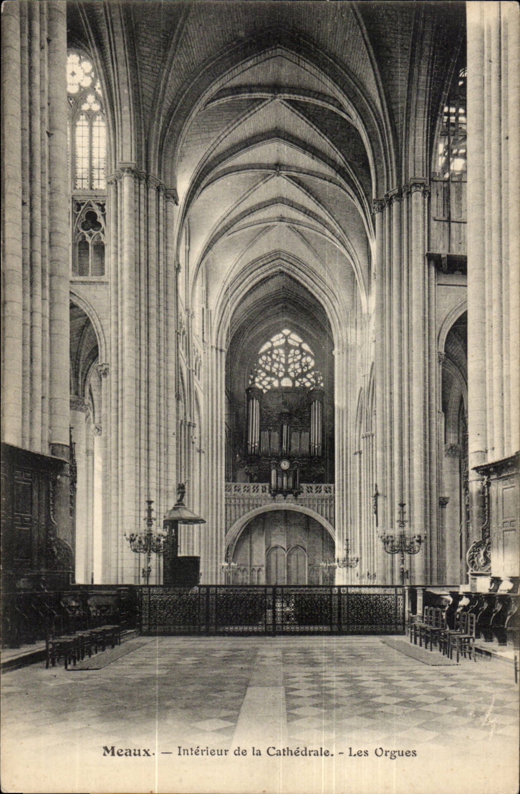 Interior Meaux CPA of the cathedral organ