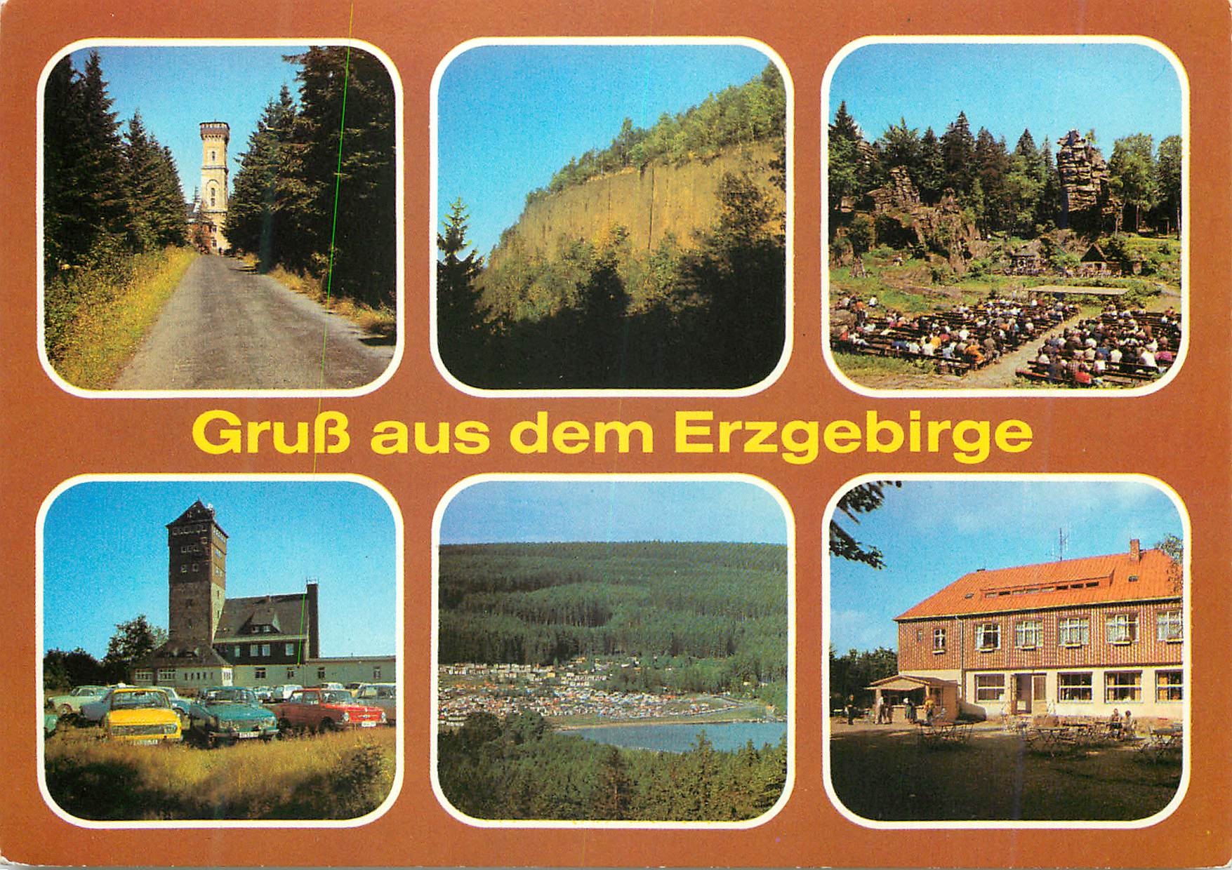 CPM Grusse aus der Erzgebirge Scheibenberg Berghaus