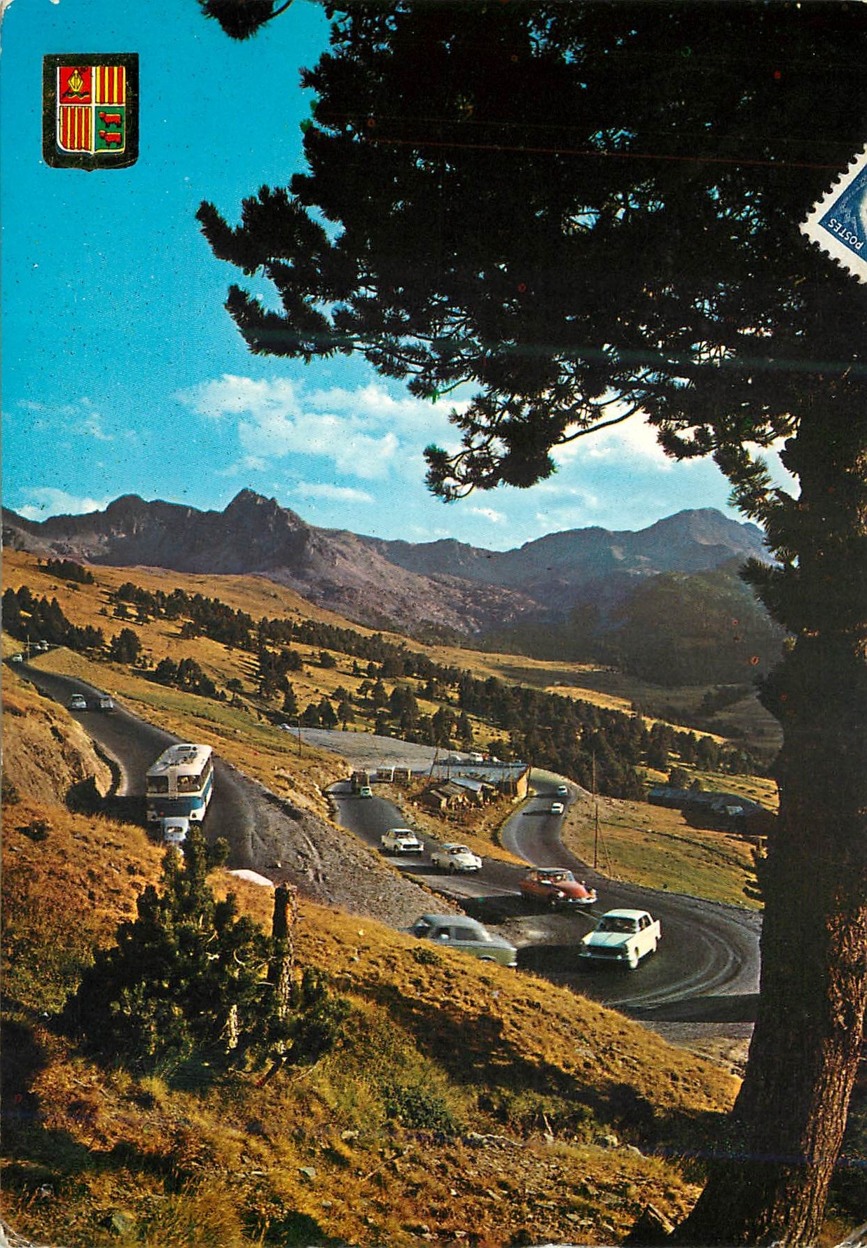 CPM Valls d Andorra Lacets de la route du Port d Envalira au fond la cirque des Pessons