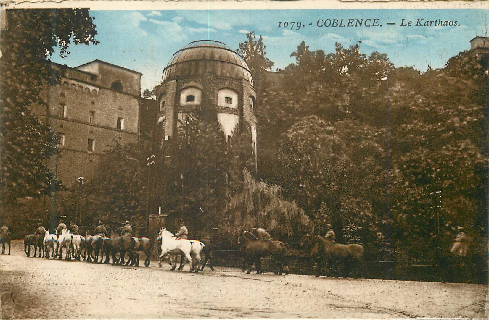 CPA Coblence Le Karthaos Chevaux Militaria