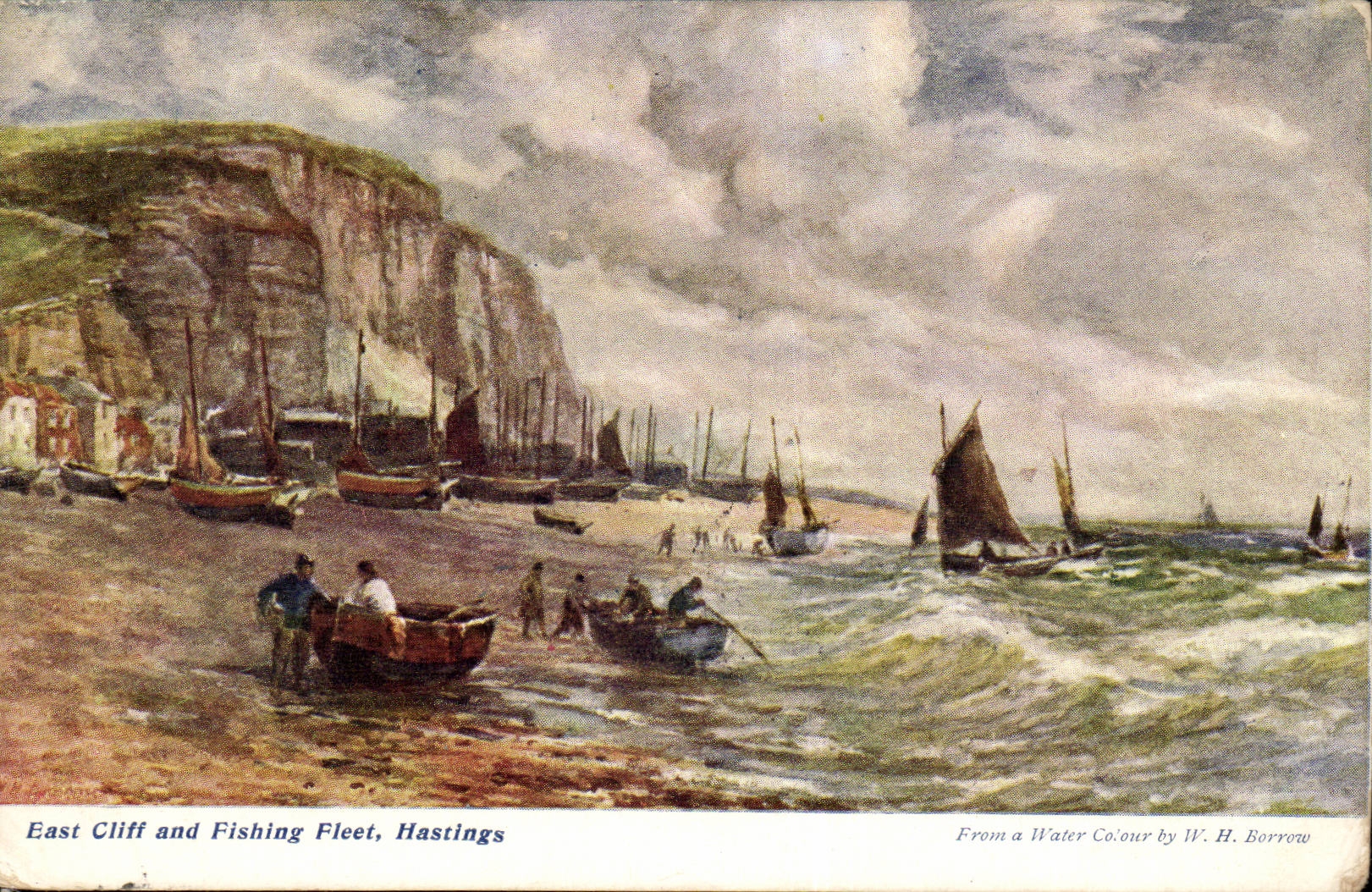 East cliff and Fishing Fleet Hastings (boat ship boat)