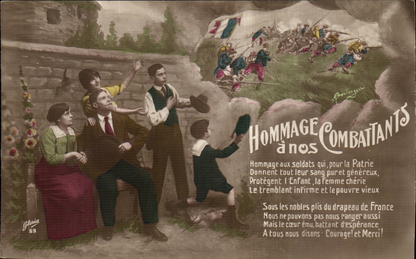 Ehrerbietung der Phantasie-CPA hat unsere Kampfer Patrie Militaria