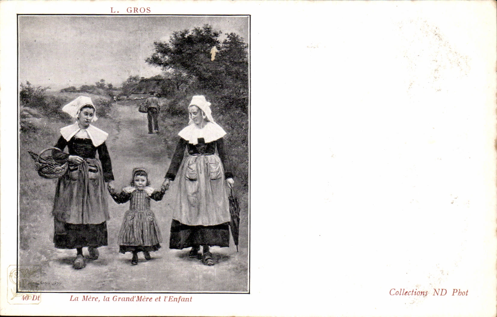 CPA L Large the mother the rgand mother and the child (Brittany)