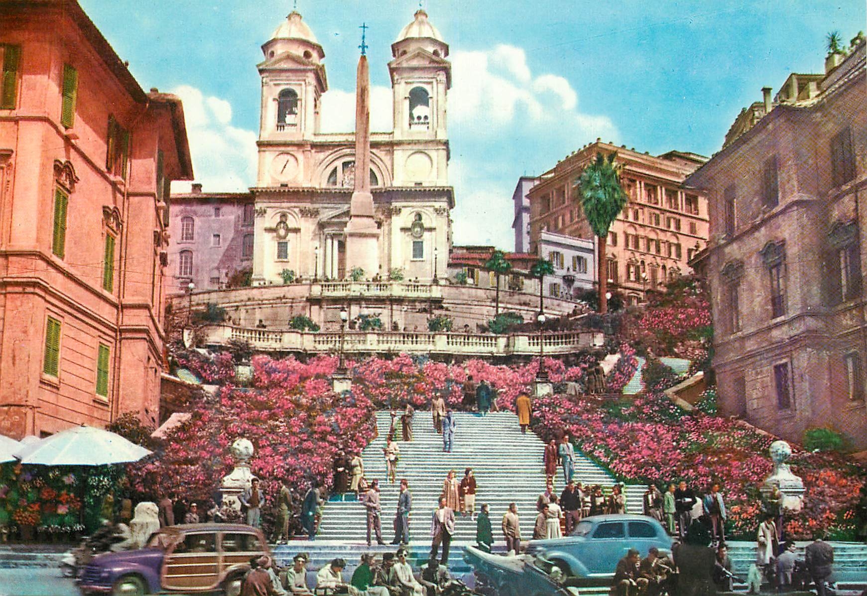 CPM Roma place d'espagne et trinita dei monli