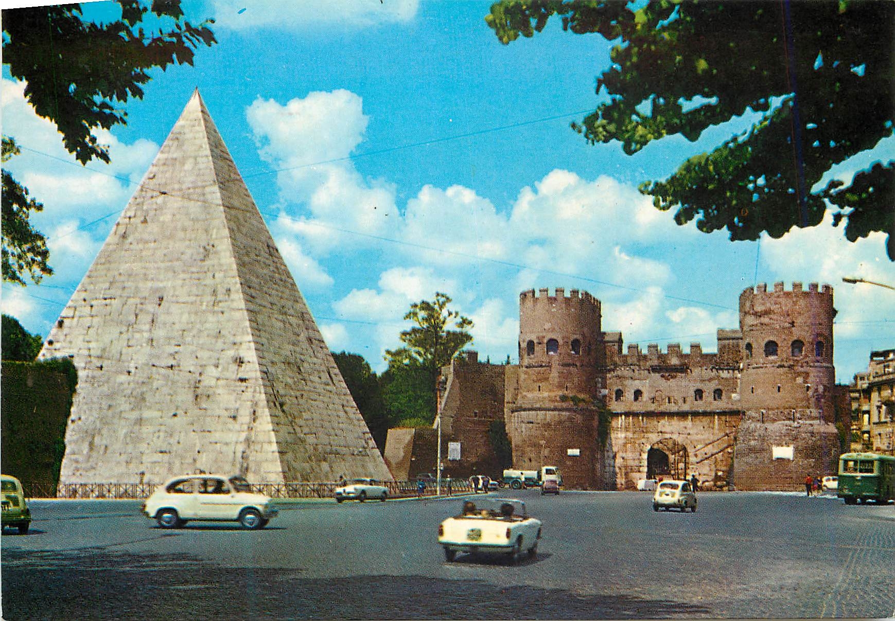 CPM Roma pyramide de la caio cestio et porte st paul
