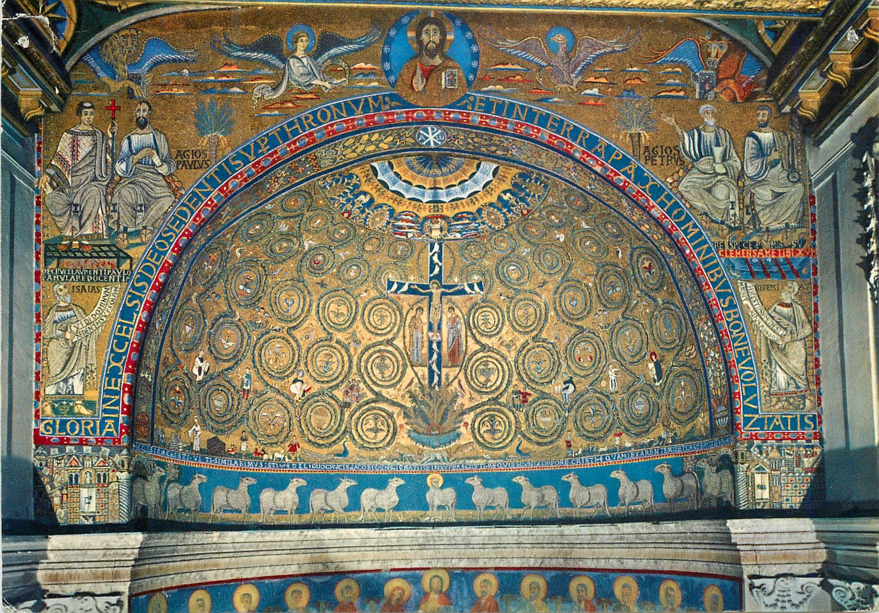 CPM Roma mosaique de l'abside (XIIe s) dans l'eglise de saint clement