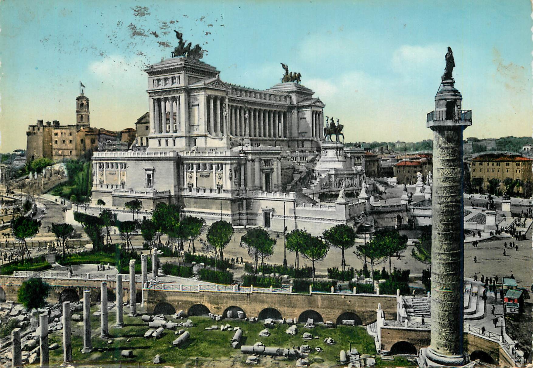 CPM Roma Monument a Victor Emmanuel II et Forum de Trajan