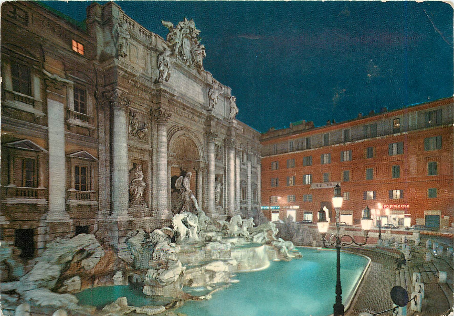 CPM Roma Fontaine de Trevi Nocturne