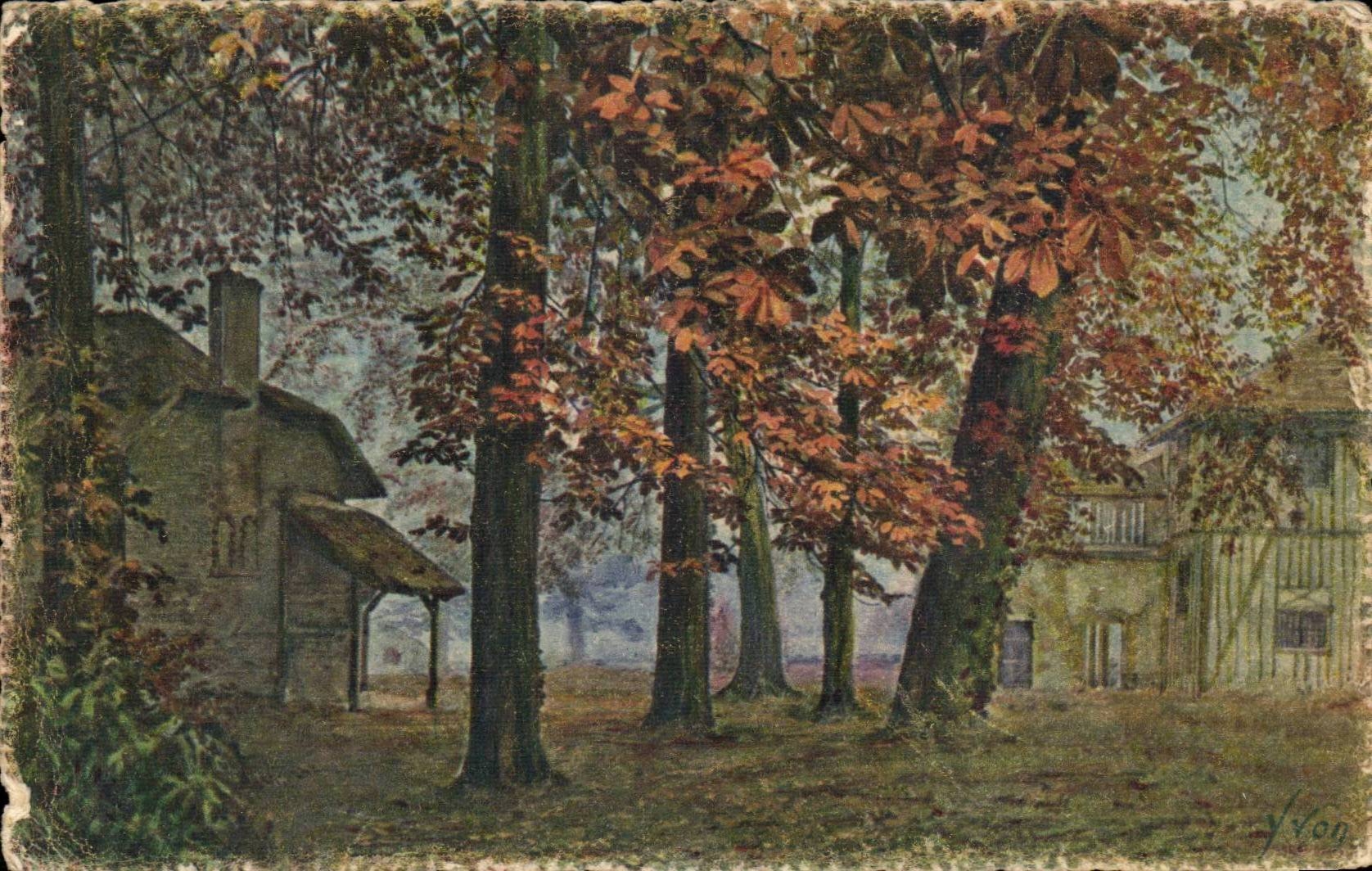 Prachten der Phantasie-CPA und Charme des Versailles-Morgens des Herbstes zum Dorfchen von Marie Antoinette