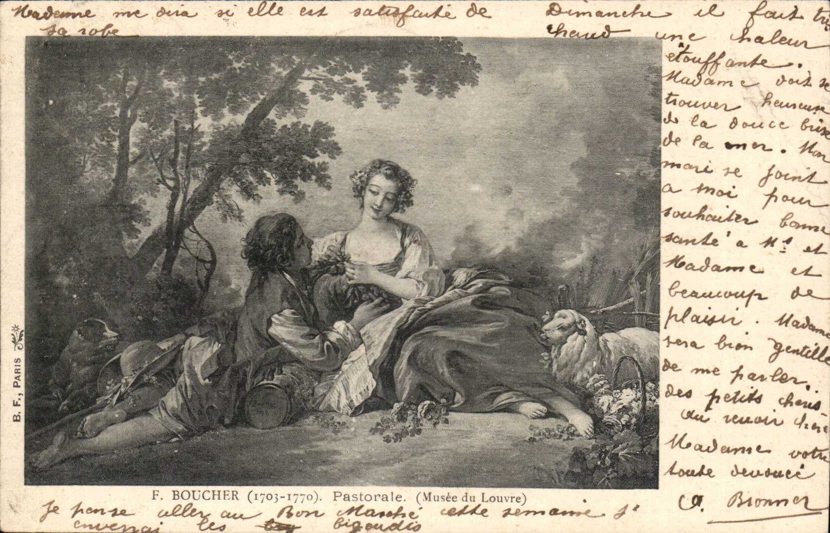 CPA F Butcher Pastroale Museum of the Louvre Sheep Painting Painting