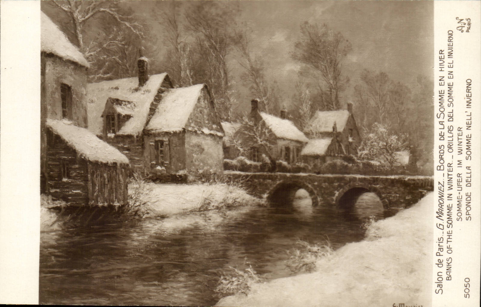 CPA Wohnzimmer Rander der Paris-G Maroniez der Summe im Winter