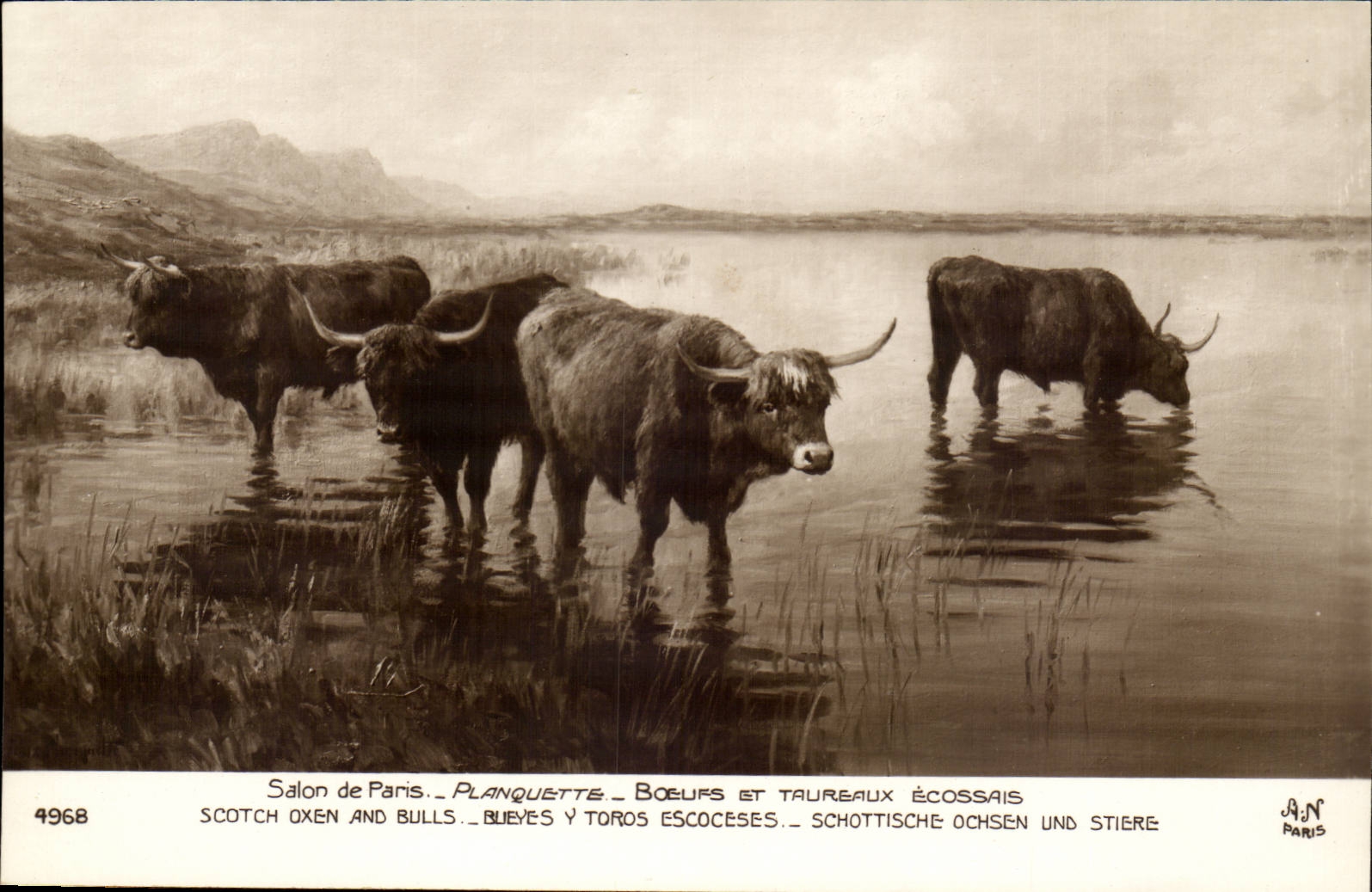 CPA Wohnzimmer der Paris planquette Rinder und der Arbeit Scot