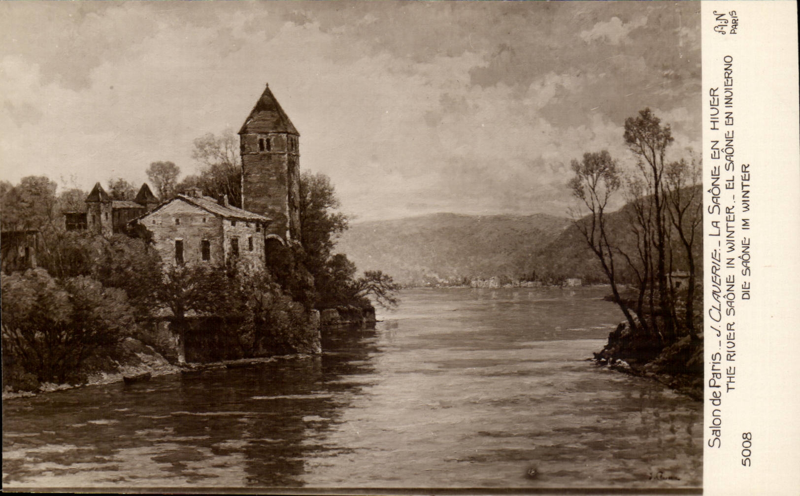 CPA Wohnzimmer von Paris J Claverie der Saone im Winter