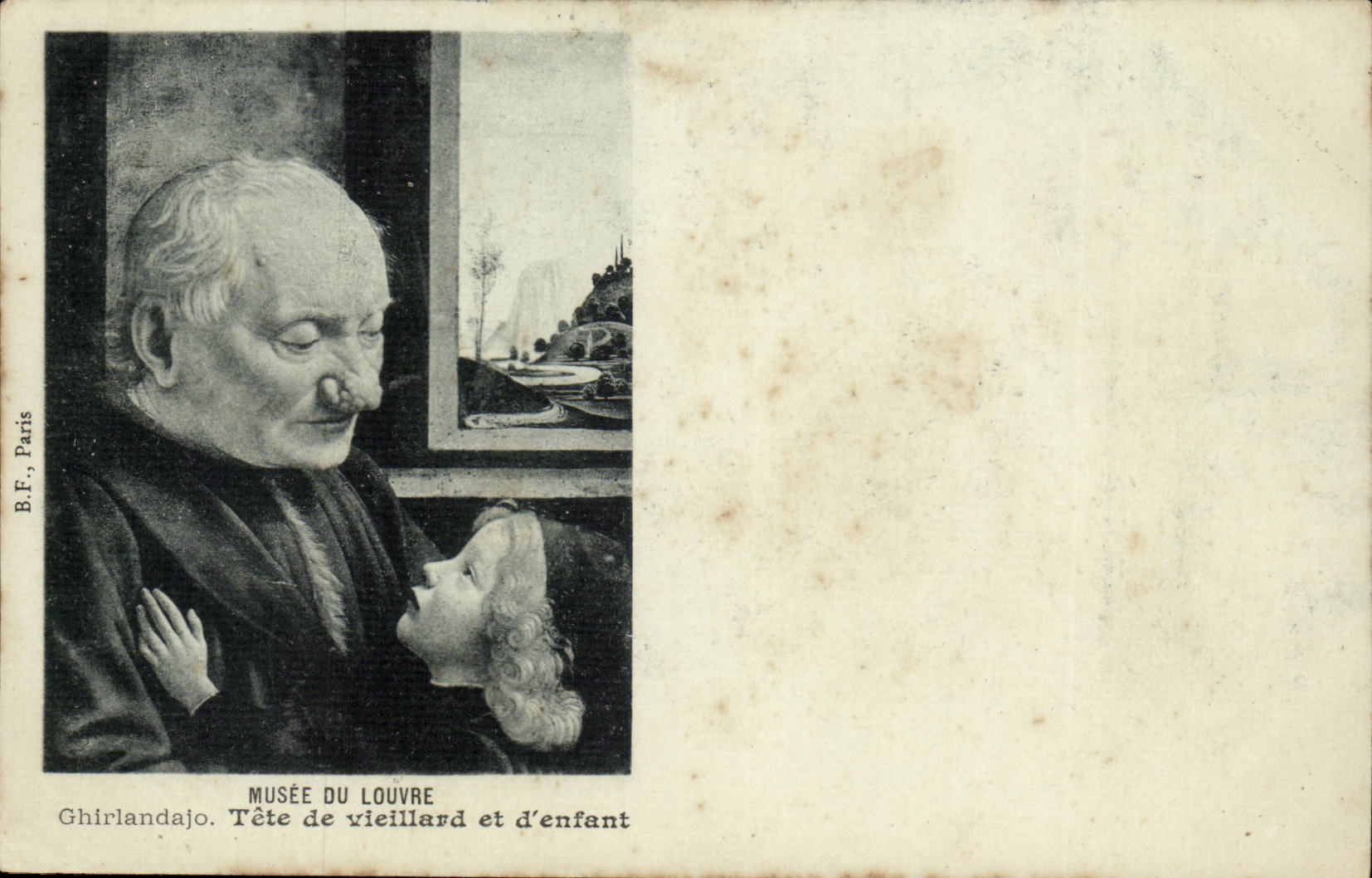 CPA Museum of the Louvre Ghirlandajo head of old man and child