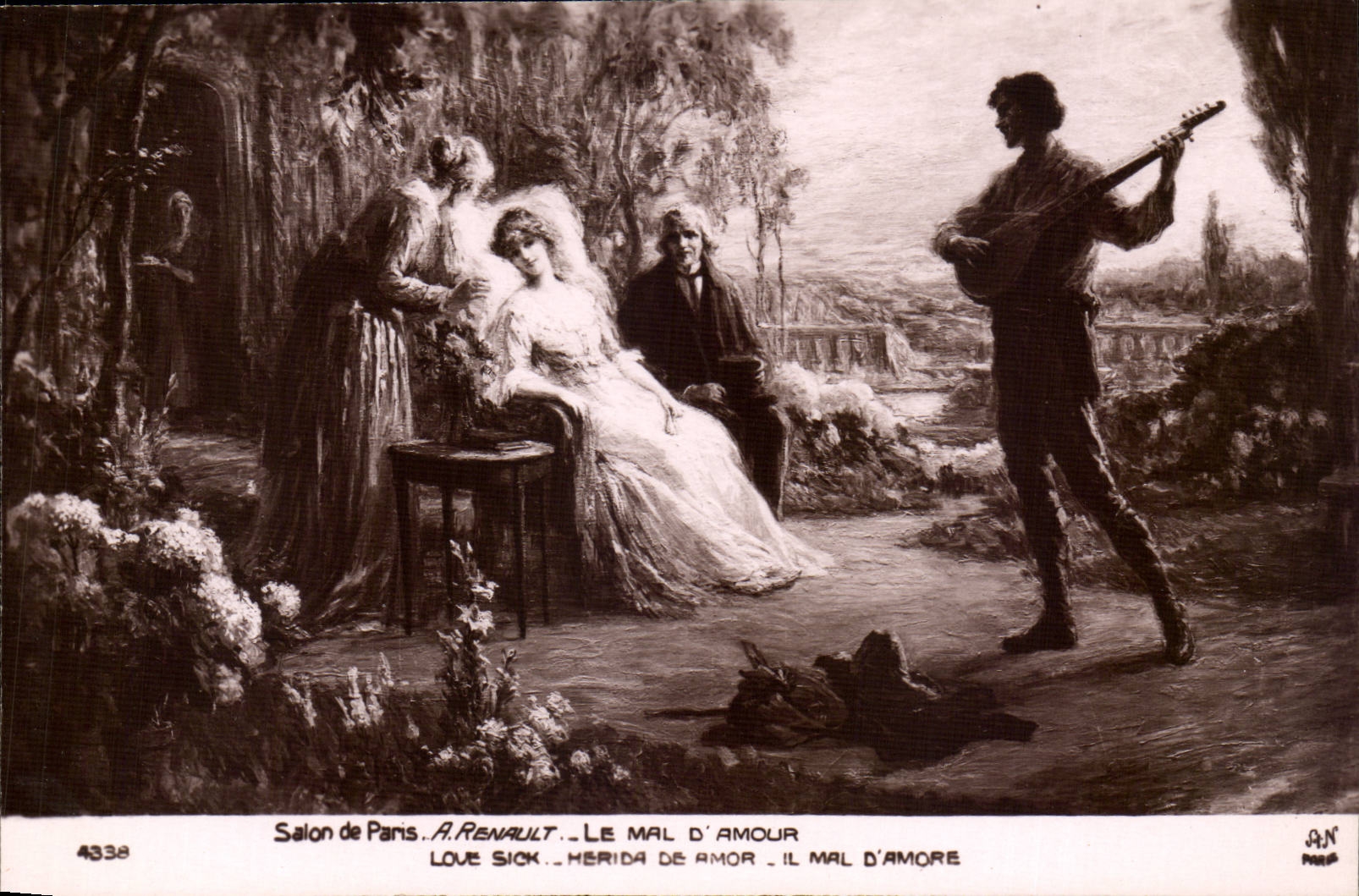 Fantasy CPA Salon of Paris the evil of love has Renault (sick coils)