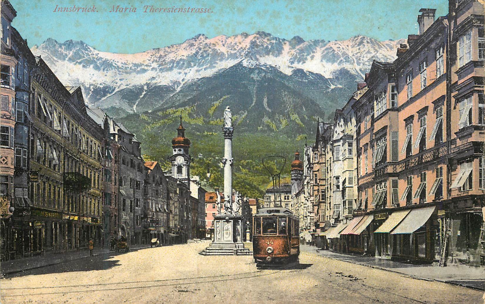 CPA Maria Theresienstrasse Tramway