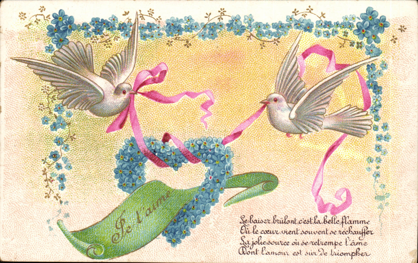 Fantasy CPA Colombes I love you the kiss burning it is the beautiful flame