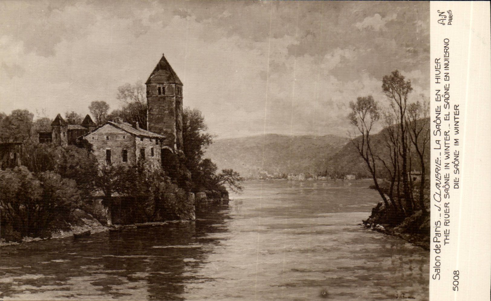 Fantasy CPA Living room of learned J clavery the Saone in winter