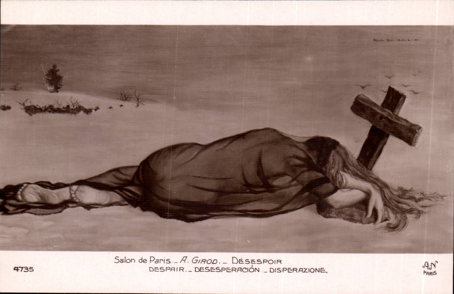 Fantasy CPA SAlon of Paris has Girod despair