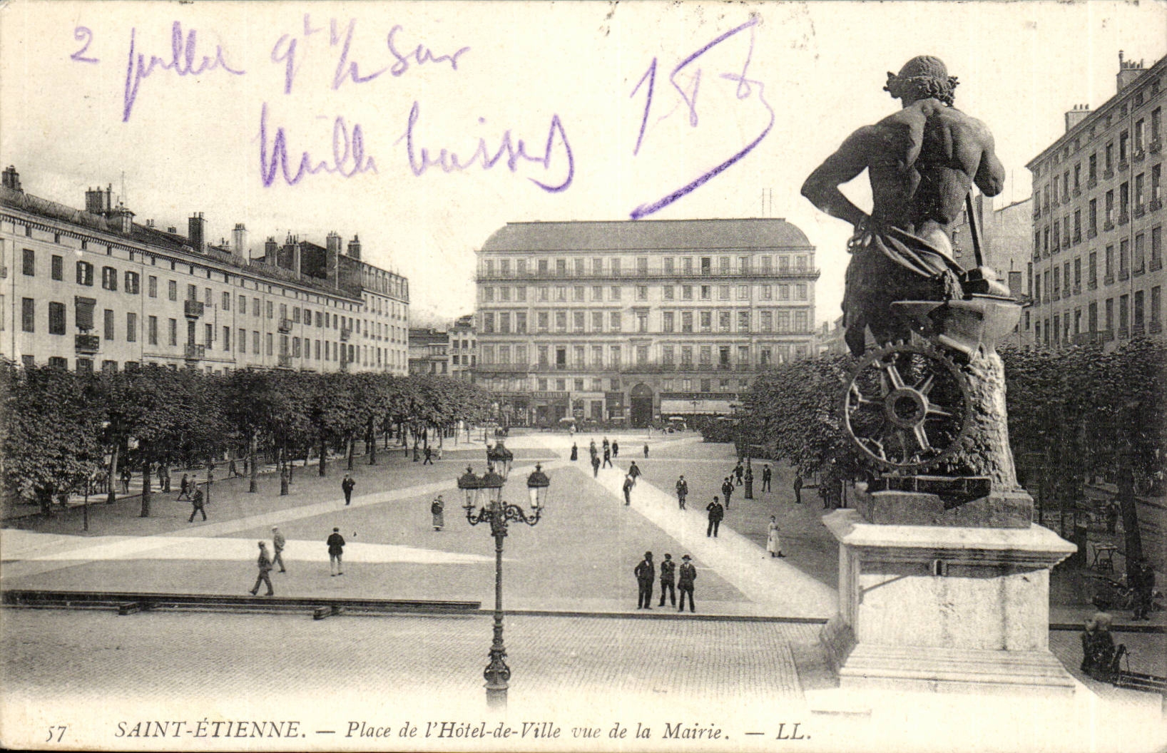 Saint Etienne CPA Places town hall seen of the Town hall