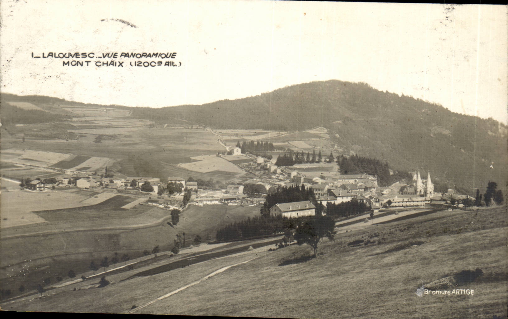 Louvesc CPA seen panoramic Mount Chaix (1200 alt)