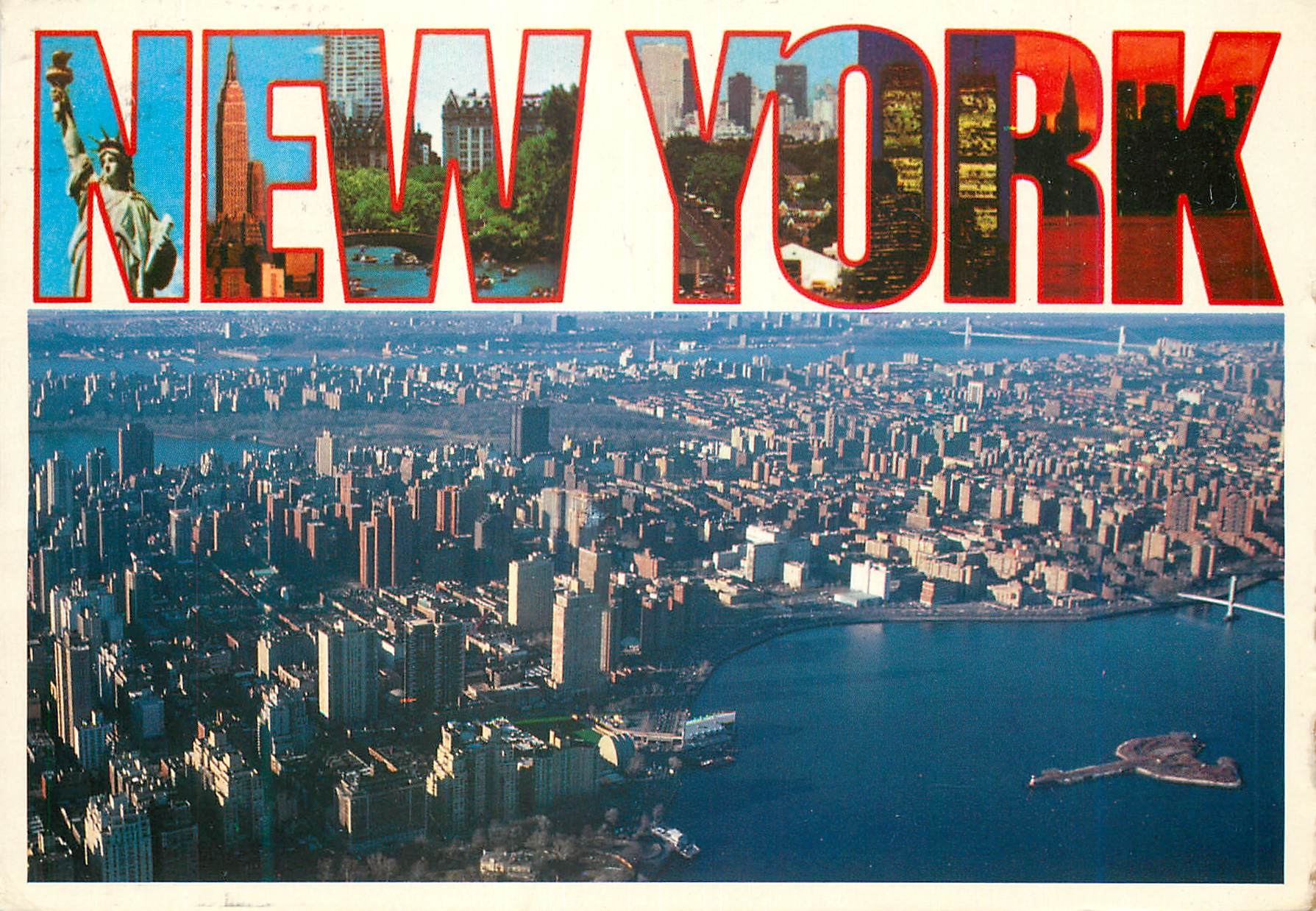 CPM New York Panoramic aerial view Manhattan