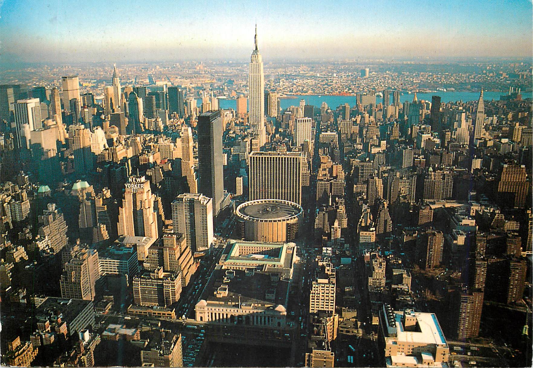 CPM New York City Aerial view of Midtown Manhattan skyline facing East