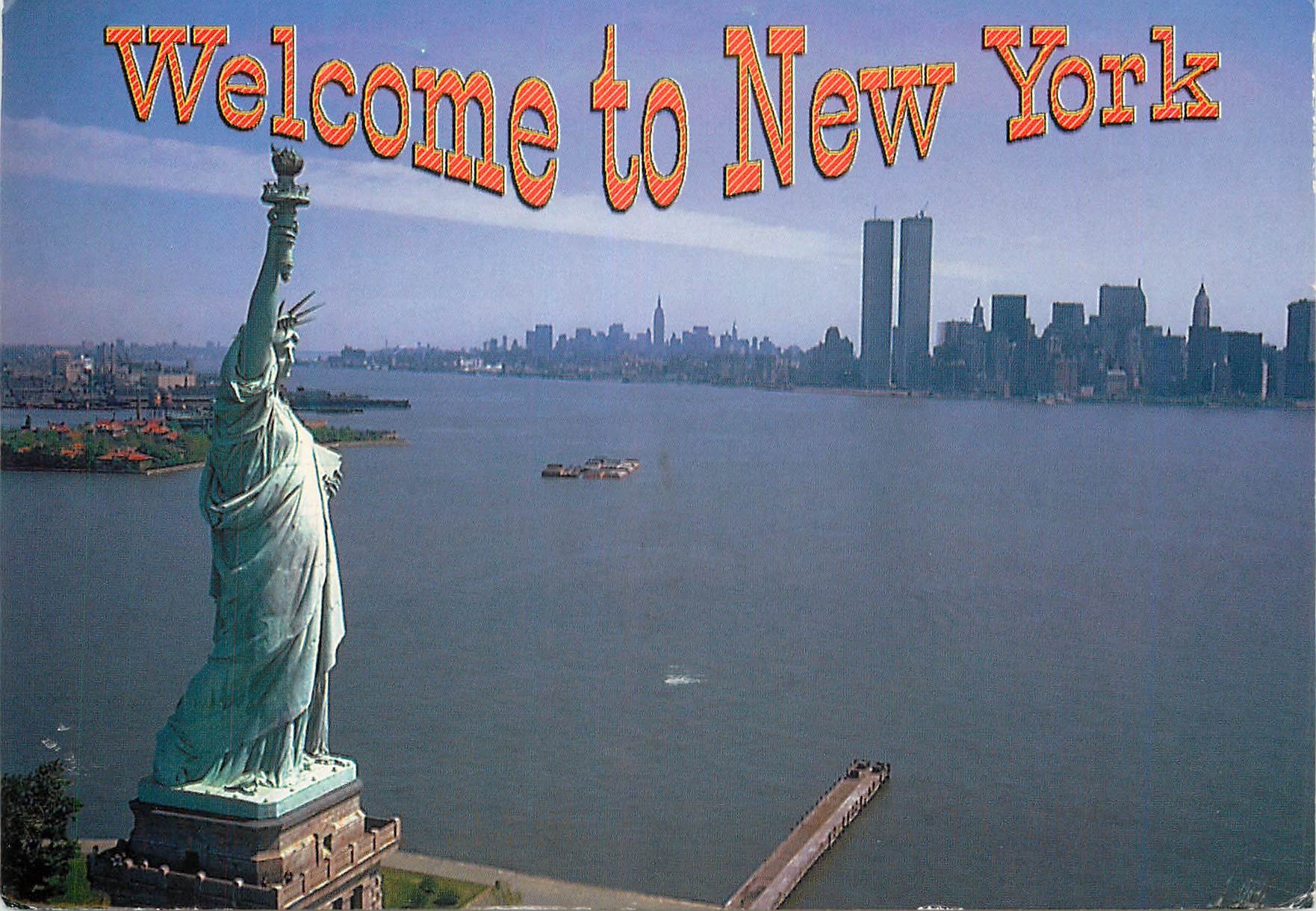 CPM New York The Statue of Liberty with the lower Manhattan