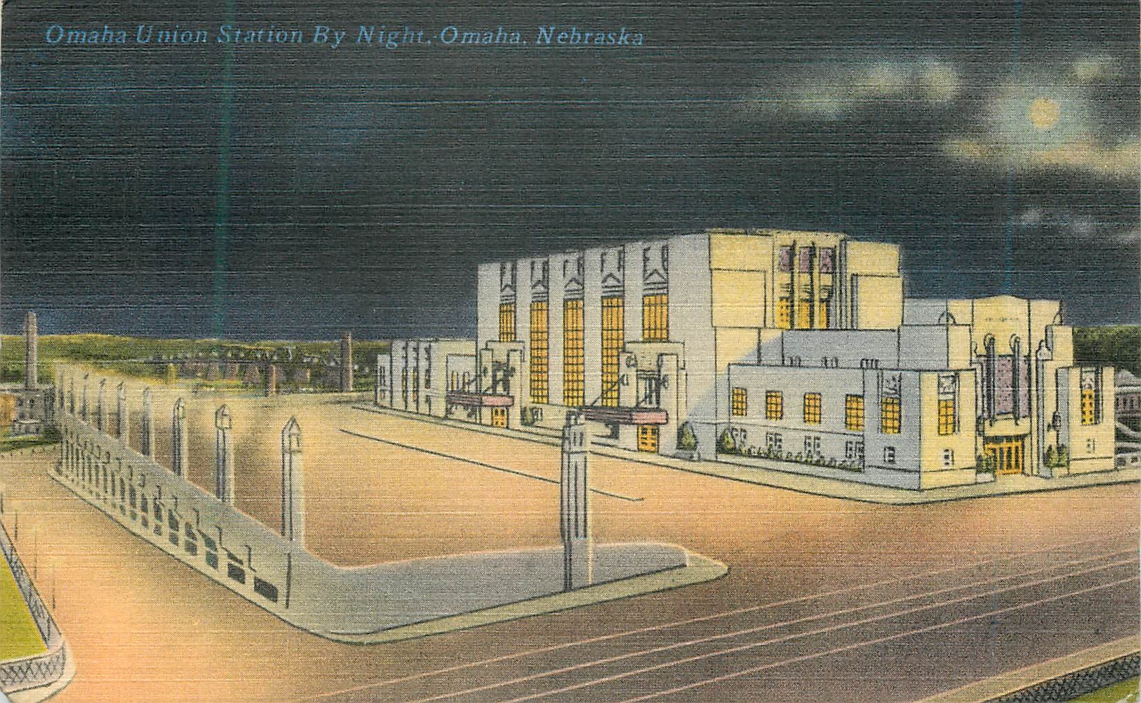 CPA Omaha Union Station By Night Omaha Nebraska