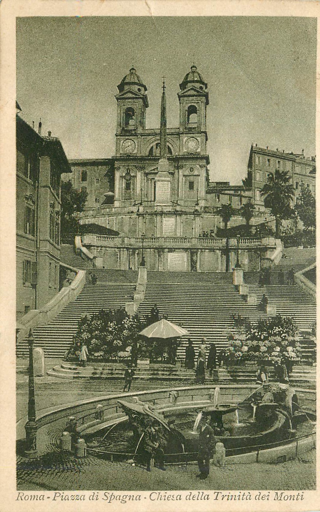 CPA Roma Piazza di Spagna Chiesa della Trinita dei Monti