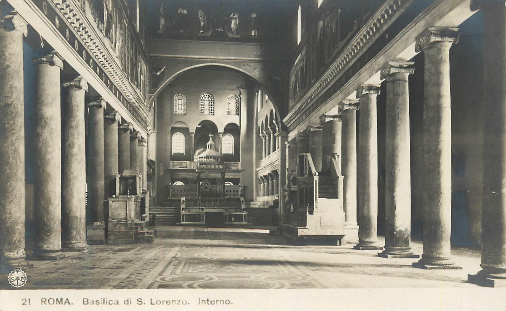 CPA Roma Basilica di S Lorenzo Interno