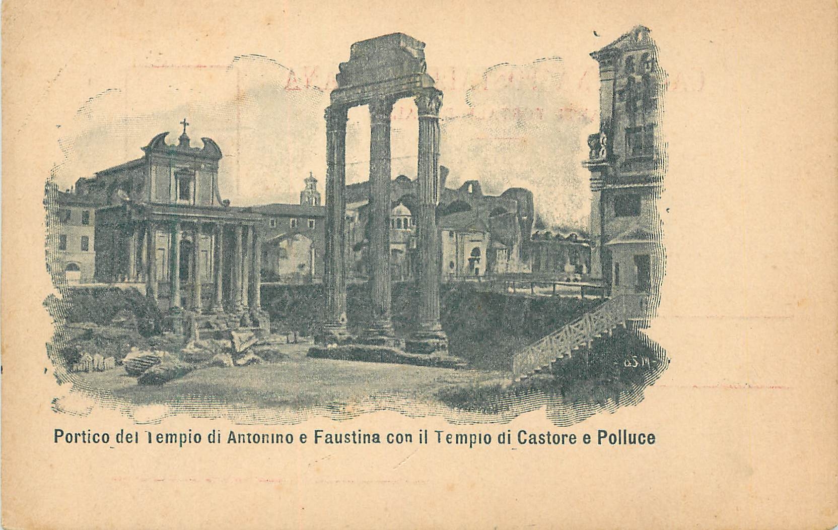 CPA Portico del Tempio di Antonino e Faustina con il Tempio di Castore e Polluce