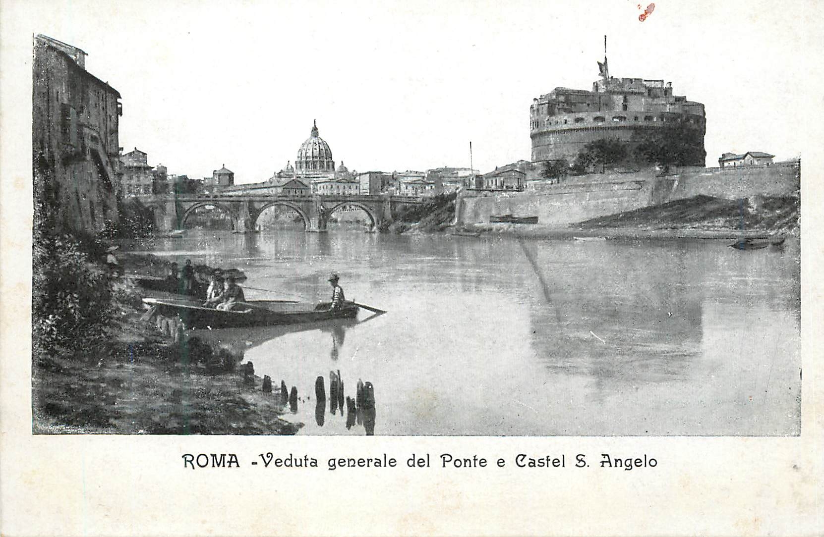 CPA Roma Veduta generale del Ponte e Castel S Angelo