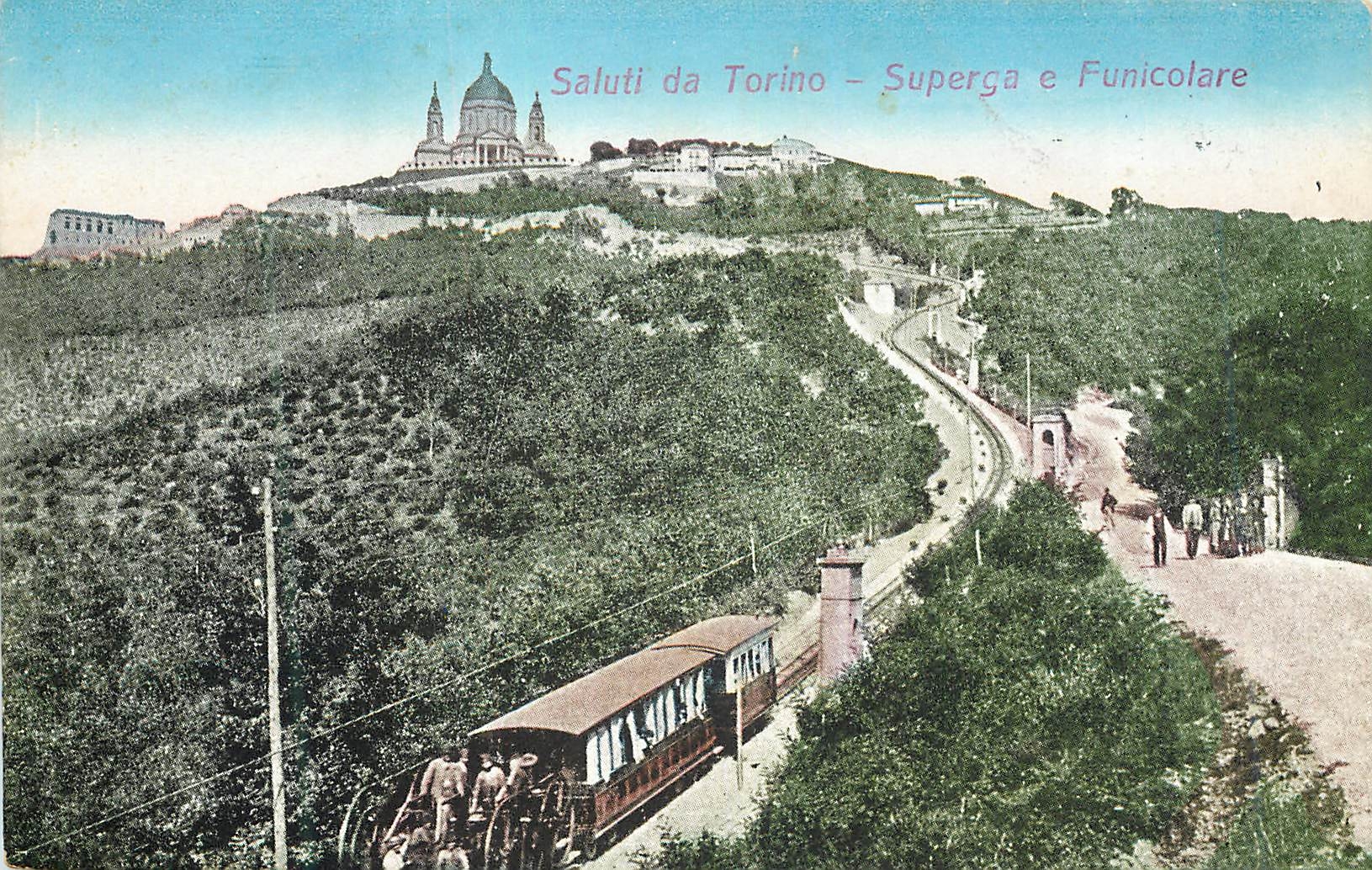 CPA Torino Superga e Funicolare Funiculaire Train