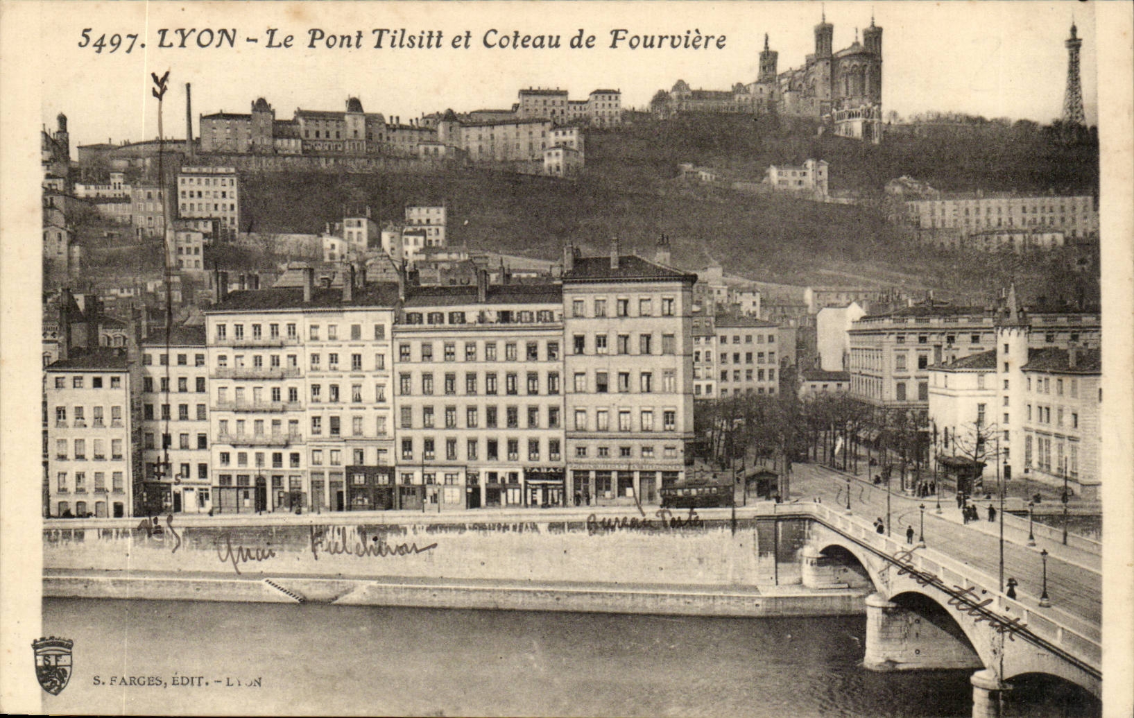 Lyon CPA die Tilsitt Brucke und die Steigung von Fourviere