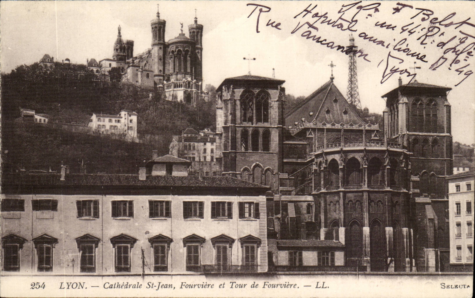 Kathedrale-Str Jean Fourviere und Ausflug Lyon-CPA von Foruviere