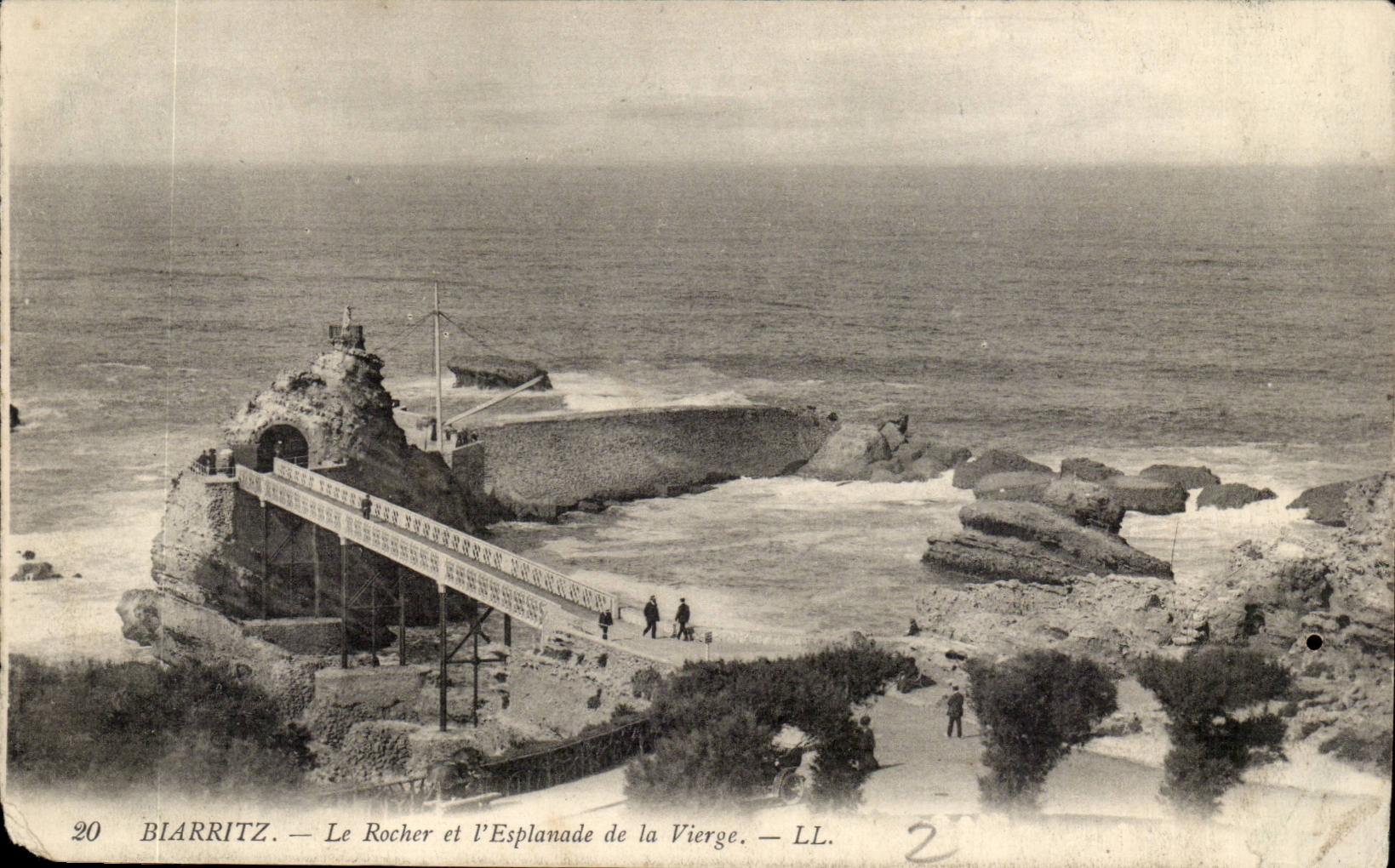 Biarritz CPA Le rocher et l'esplanade de la vierge