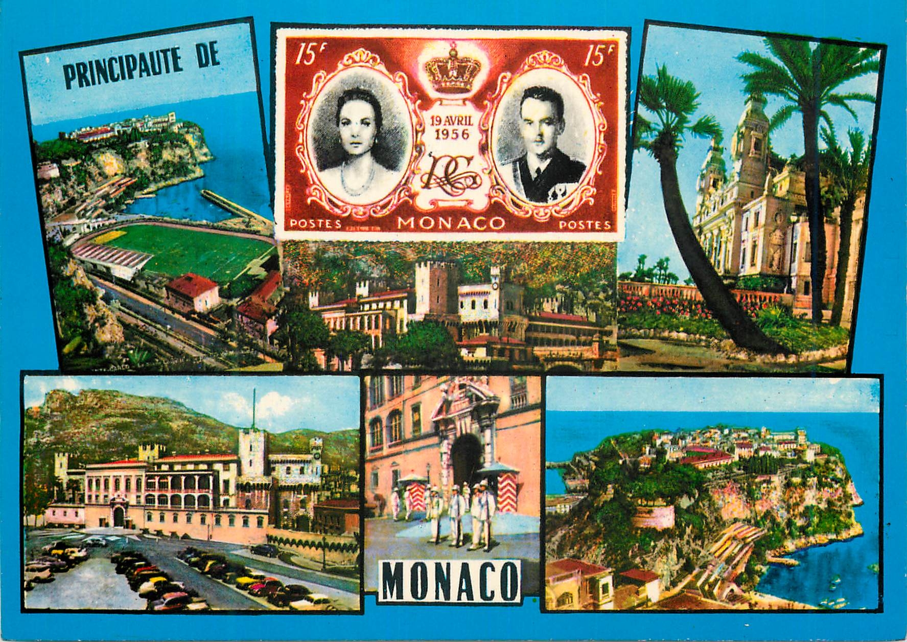 CPM LA COTE D'AZUR PRINCIPAUTE DE MONACO Le Rocher - Le Casino de Monte-Carlo - Le Palais - La relève