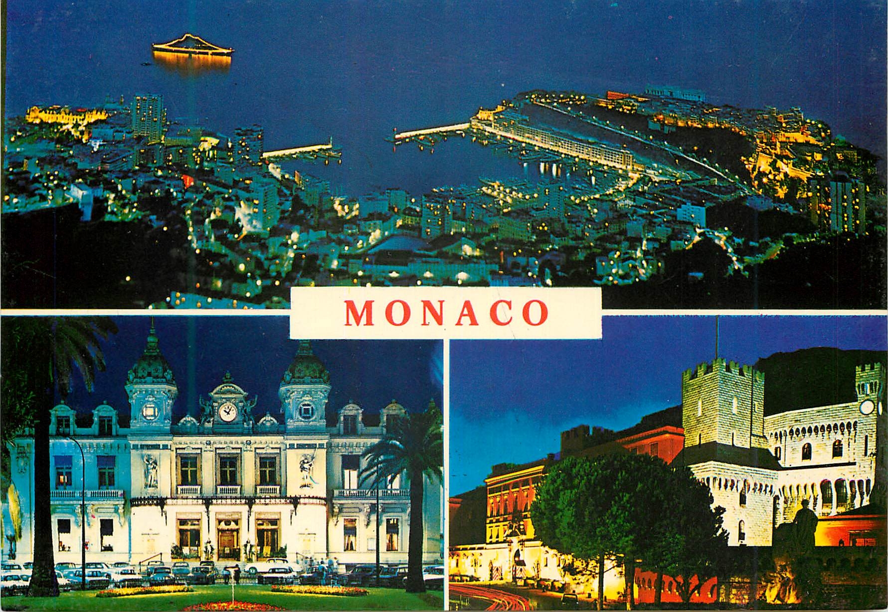 CPM Monaco  Côte d'Azur Vue générale - Le Casino - Palais la nuit